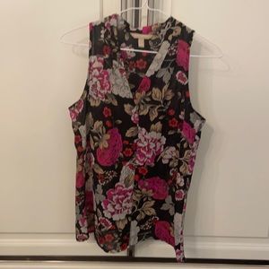 Banana Republic small petite black floral top
